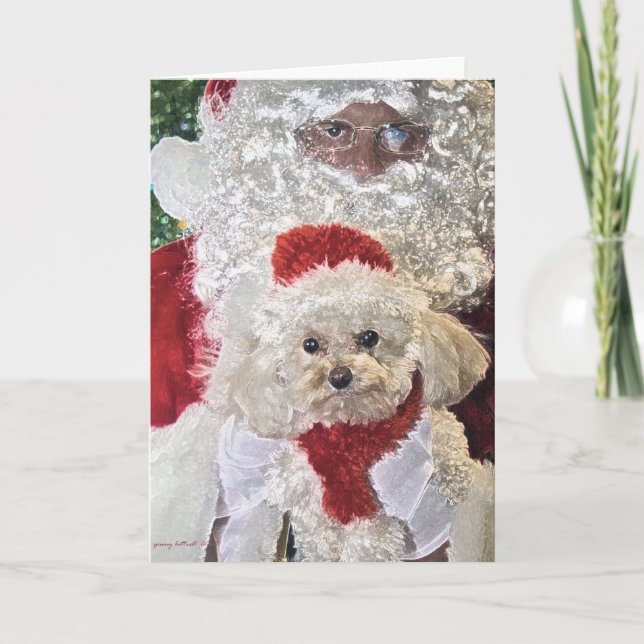 Santa & Poodle Card (Front)