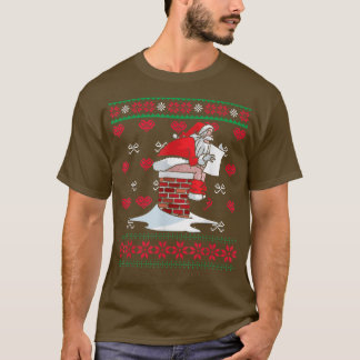 Santa Pooping Down Chimney Ugly Xmas Sweater Chris