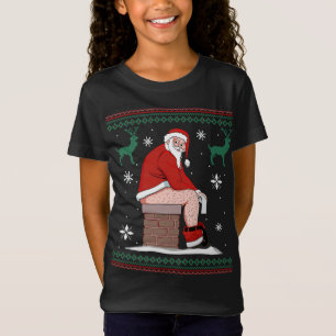 Santa Pooping Down The Chimney Ugly Sweater Christ