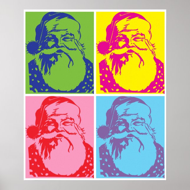 Santa Pop art Merry Christmas Poster (Front)