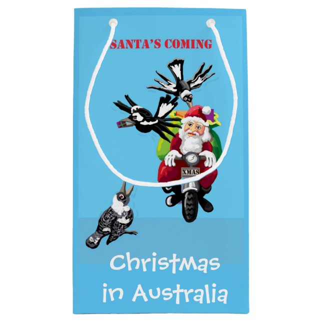 Santa postman delivering presents small gift bag (Back)