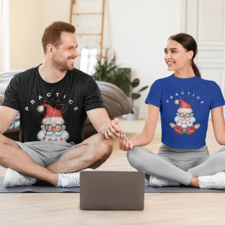 Santa Practicing Yoga Perfect Holiday Fun Xmas  T-Shirt