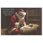 Santa Praying Thankful for Birth of Jesus Christ