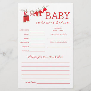 Santa Predictions & Advice Baby Shower Game Flyer