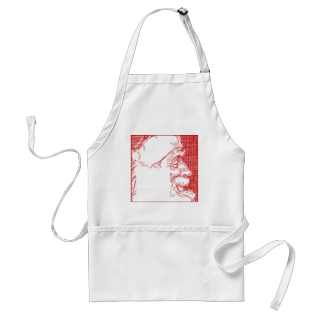 Santa Profile Crosshatch Style Standard Apron (Front)