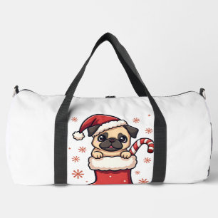 Santa Pug Delight Duffle Bag