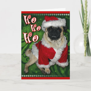 Santa Pug Greeting Card