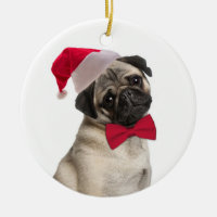 Santa Pug Ornament