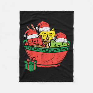 Santa Ramen Cats Anime Christmas Xmas Kids Girls M Fleece Blanket