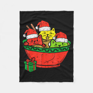 Santa Ramen Cats Anime Christmas Xmas Kids Girls M Fleece Blanket
