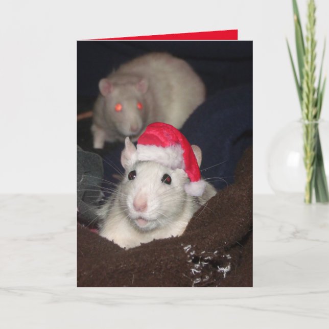 Santa Rat Christmas Card (Front)