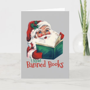 Santa Reads Banned Books Card