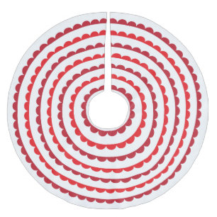 Santa Red Scallops tree skirt