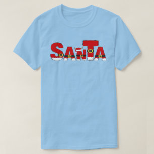 Santa Red White Text Font T-Shirt