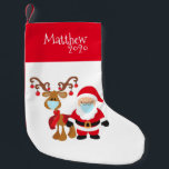Santa Reindeer 2020 Face mask Covid Small Christmas Stocking<br><div class="desc">This design may be personalised in the area provided by changing the photo and/or text. Or it can be customised by choosing the click to customise further option and delete or change the colour of the background, add text, change the text colour or style, or delete the text for an...</div>