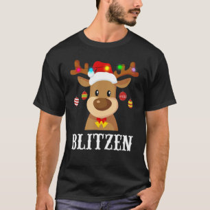 Santa Reindeer Blitzen Xmas Group Costume T-Shirt