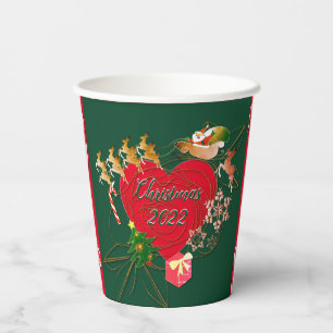 Santa Reindeer Christmas Paper Cups