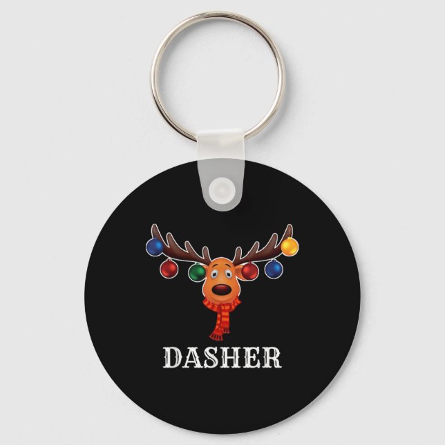 Santa Reindeer Dasher Xmas Group Costume  Key Ring (Front)
