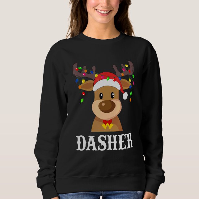 Santa Reindeer Dasher Xmas Group Costume Sweatshirt (Front)