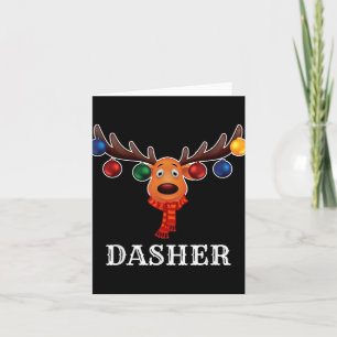 Santa Reindeer Dasher Xmas Group Costume T Shirt  Card