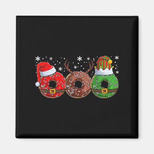 Santa Reindeer Elf Donut Doughnut Christmas Womens Magnet