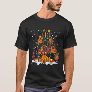 Santa Reindeer Elf Guitars As Xmas Tree Guitarist T-Shirt