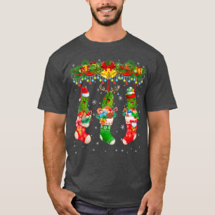 Santa Reindeer ELF Pickle In Christmas Socks Xmas T-Shirt