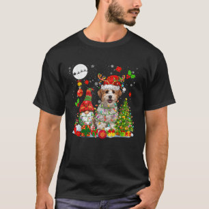 Santa Reindeer Havanese Dog Xmas Gnome Tree Lights T-Shirt