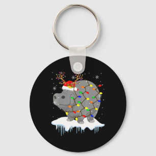 Santa Reindeer Hip Xmas Light Santa Reindeer Hip  Key Ring