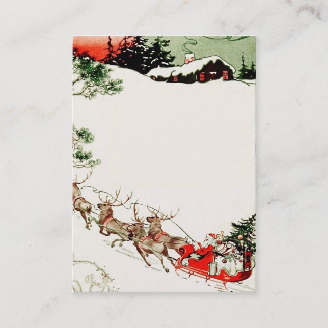 Santa Reindeer in Snow Business Card (Front)