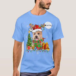 Santa Reindeer Norwich Terrier Xmas Tree Lights Do T-Shirt