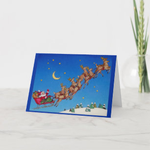 Santa Reindeer Personalised Christmas Card