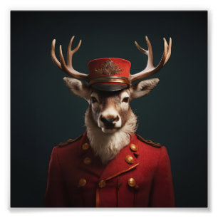 Santa Reindeer Photo Print