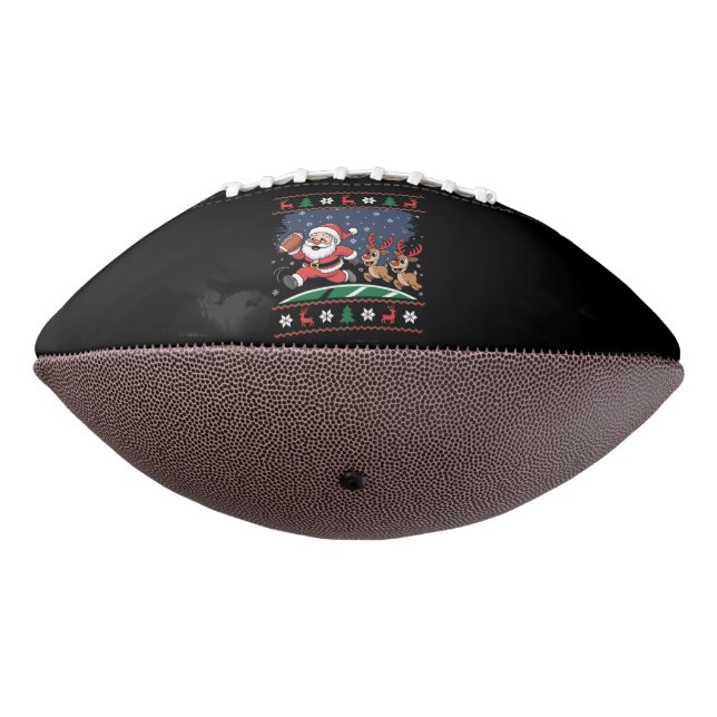 Santa Reindeer Play American Football Ugly Xmas (Rotated 270)