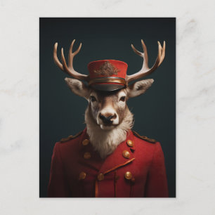 Santa Reindeer Postcard