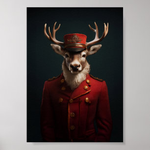 Santa Reindeer Poster