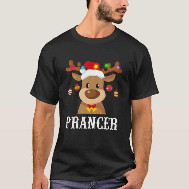 Santa Reindeer Prancer Xmas Group Costume T-Shirt (Front)