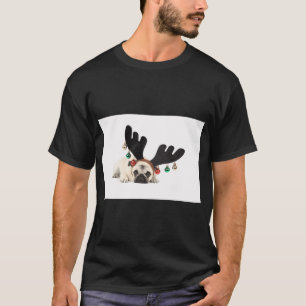 Santa Reindeer Pug T-Shirt