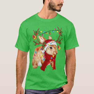 Santa Reindeer Rabit Xmas Light Santa Reindeer Rab T-Shirt