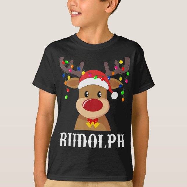 Santa Reindeer Rudolph Xmas Group Costume T Shirt  (Front)