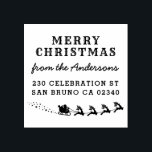 Santa & Reindeer Sleigh Christmas Return Address Rubber Stamp<br><div class="desc">Easily personalise these custom Santa & Reindeer Sleigh Christmas Return Address rubber stamps with your own names and address. To customise these rubber stamps, click on "Personalise this template" and change the text in the boxes provided. Available with different ink pad colours (not included) in square sizes 1 inch, 2...</div>