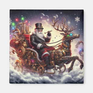 Santa/Reindeer steampunk Christmas/winter Magnet