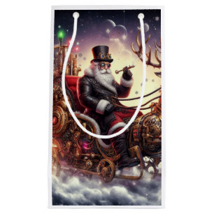 Santa/Reindeer steampunk Christmas/winter Small Gift Bag