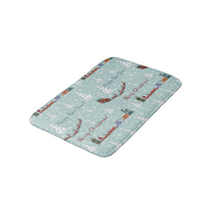 santa reindeer team bath mat