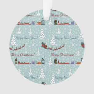 santa reindeer team ornament