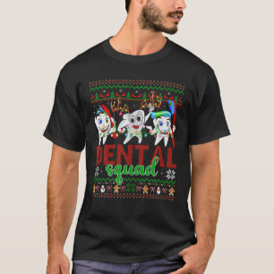 Santa Reindeer Ugly Sweater Teeth Dental Squad Chr