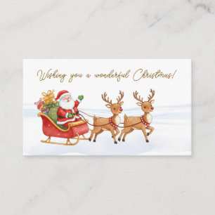 Santa Reindeers Christmas  Enclosure Card
