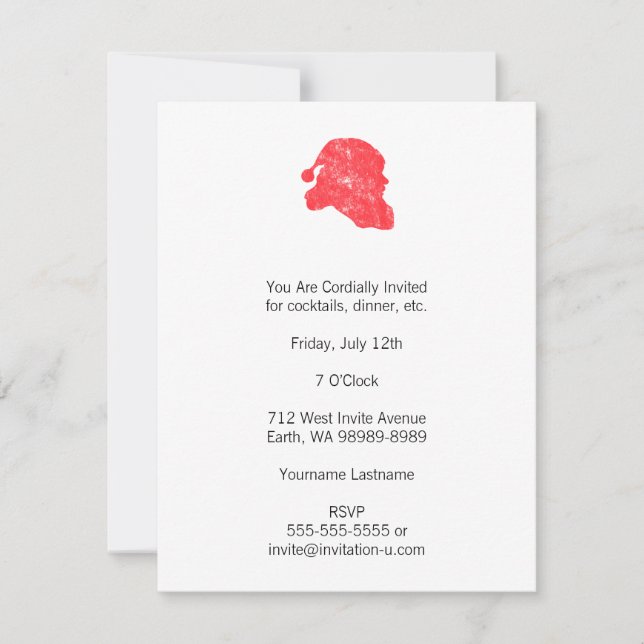 Santa (Retro Letterpress Style) Invitation (Front)