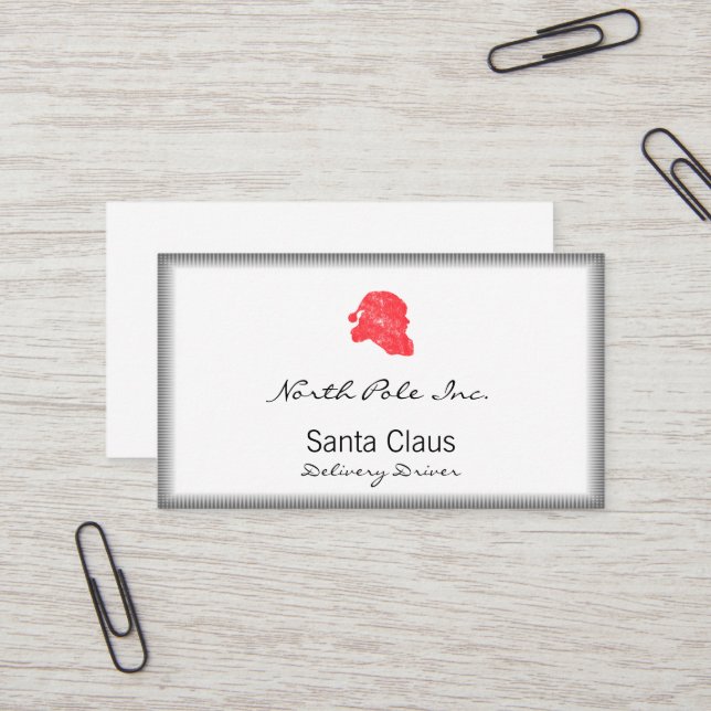Santa Retro Silhouette Business Card (Front/Back In Situ)