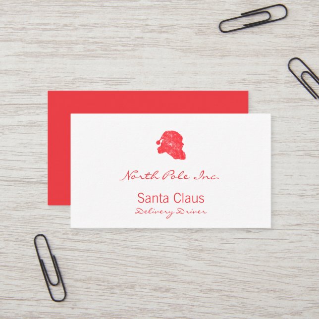 Santa Retro Silhouette Business Card (Front/Back In Situ)